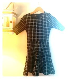 Blue and white dress